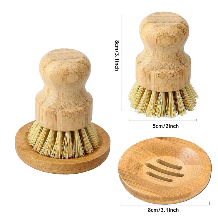 Bamboo scrubbing brush