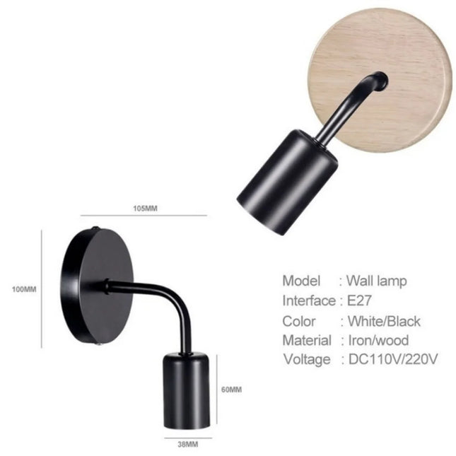 Modern minimalist E27 wall lamp