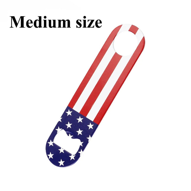 Stainless Steel USA Flag Bottle Opener