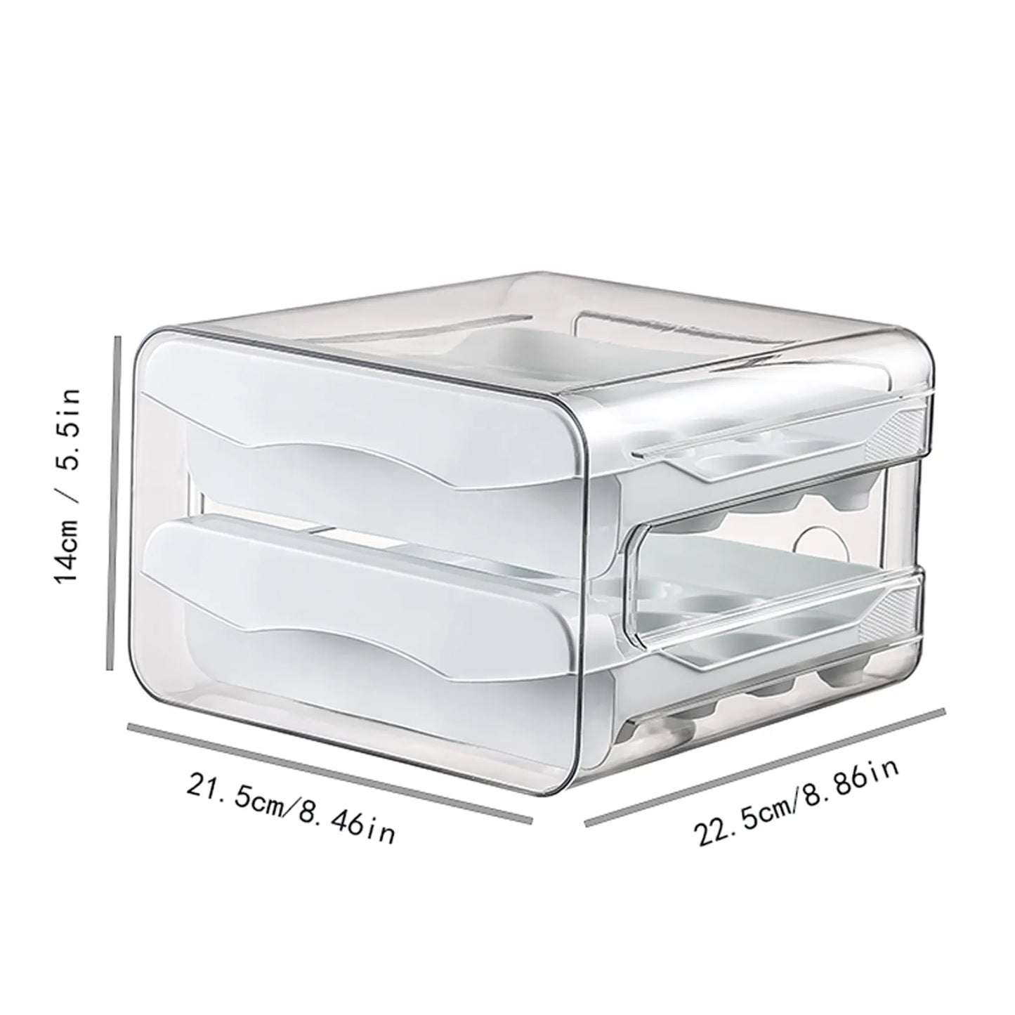 Drawer with removable egg trays suitable for refrigerator