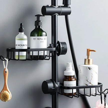 Bathroom faucet storage rack