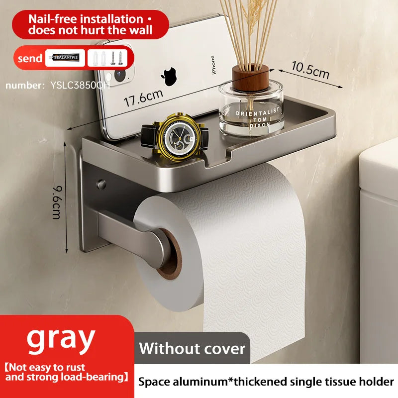 Soporte de papel higiénico con estanteSoportes para papelHome & Garden > Bathroom Accessories > Toilet Paper Holders