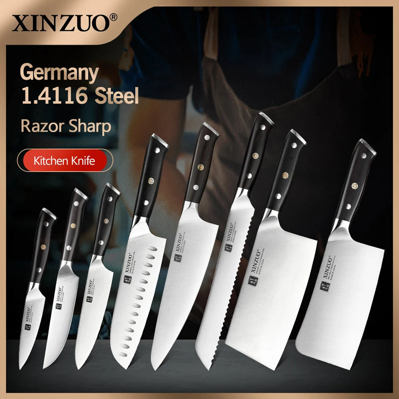 Juego de cuchillos 1-8 piezas de acero inoxidable con mango de ébanoCuchillosHome & Garden > Kitchen & Dining > Kitchen Tools & Utensils > Kitchen Knives