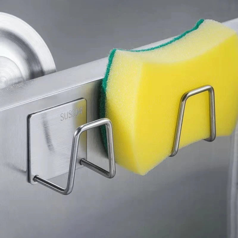 Soporte adhesivo multifuncional de acero inoxidableAccesorios para fregadero