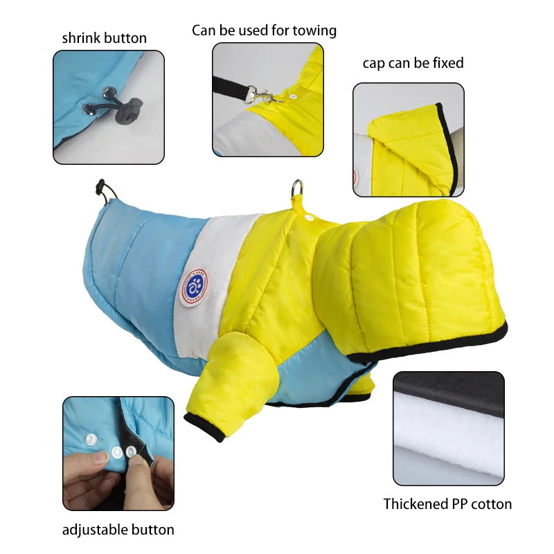 Chaqueta multicolor de invierno cálida e impermeable para perrosRopaAnimals & Pet Supplies > Pet Supplies > Pet Apparel > Pet Coats