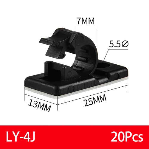 Organizador de cables autoadhesivo negro pack 20 unidadesBridasElectronics > Electronics Accessories > Cable Management > Cable Clips