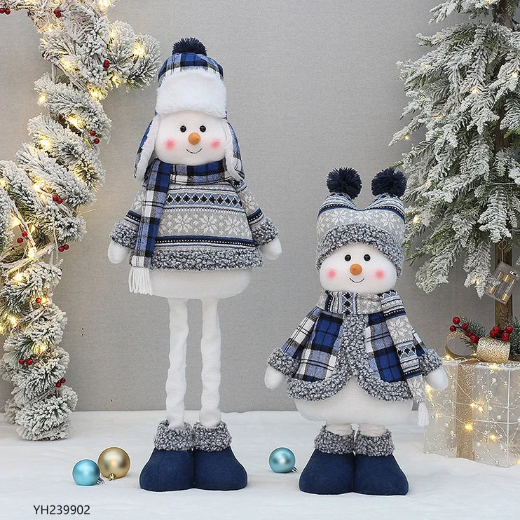 Pair of retractable and fixed snowmen