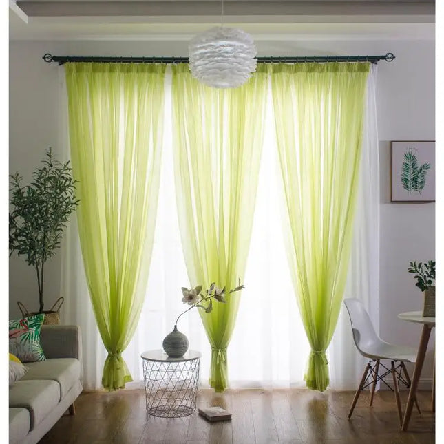 Solid colored transparent curtains