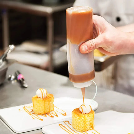 Condiment bottles with nozzles