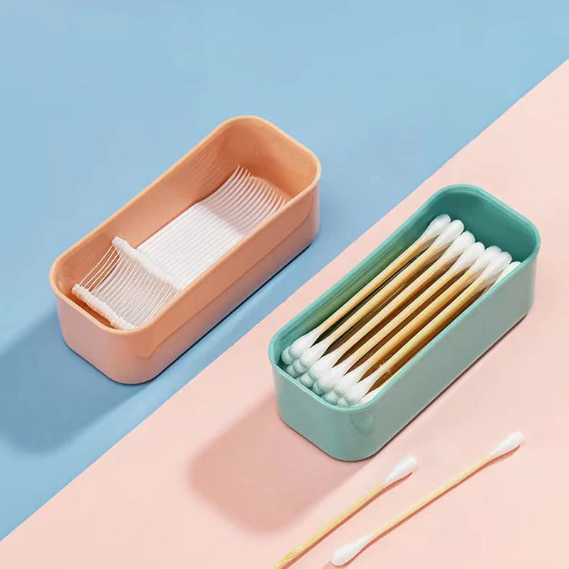 Caja portátil de hisopos de algodónCajas bastoncillos algodones
