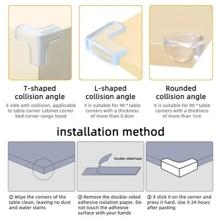 Protections d'angle en L pour table et meuble