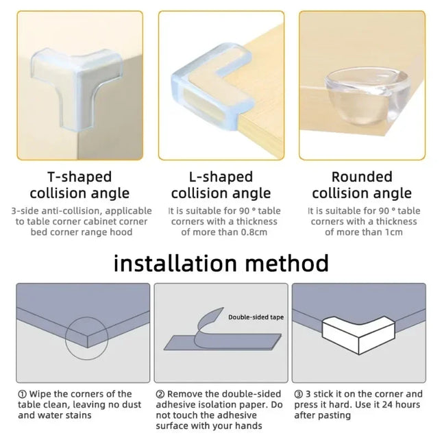 Protections d'angle en L pour table et meuble