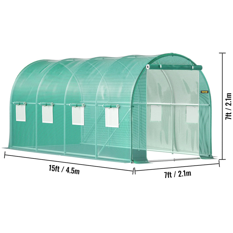 Invernadero túnel transitable SucceBuy | estructura galvanizada y cubierta PE 140 g/m²InvernaderosHome & Garden > Lawn & Garden > Gardening > Greenhouses