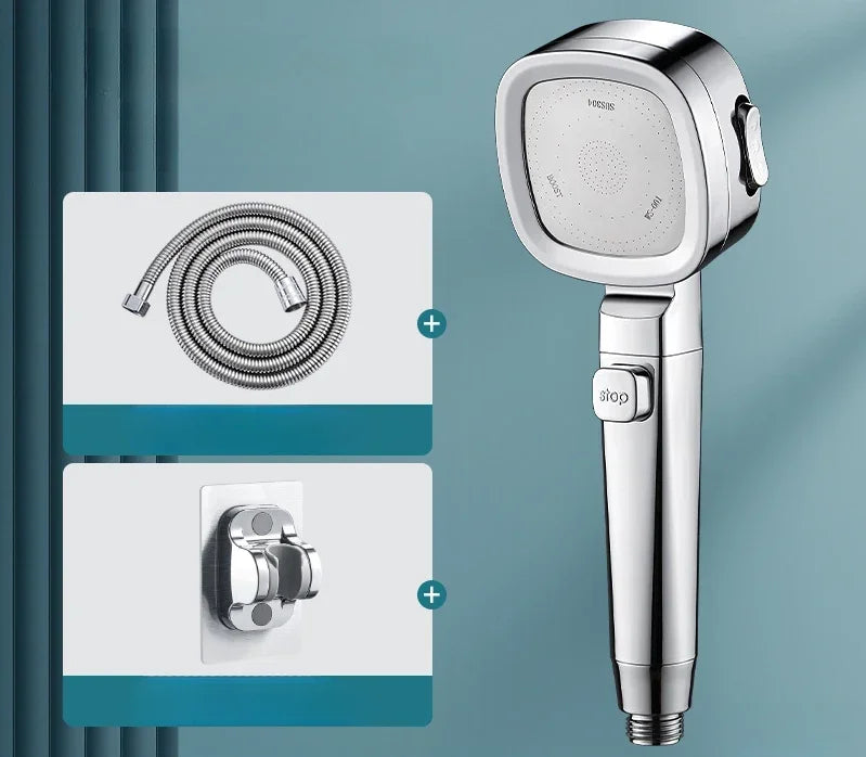 Cabezal de ducha de alta presión con 3 modos ajustableCabezales de duchaHardware > Plumbing > Plumbing Fixture Hardware & Parts > Shower Parts > Shower Heads > Handheld Shower Heads