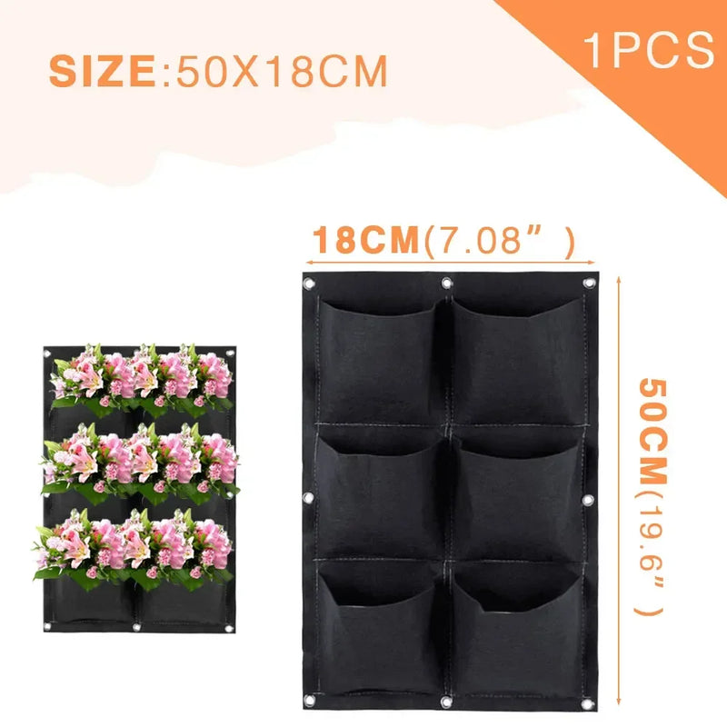 Jardinera vertical con bolsillos para plantarMacetas
