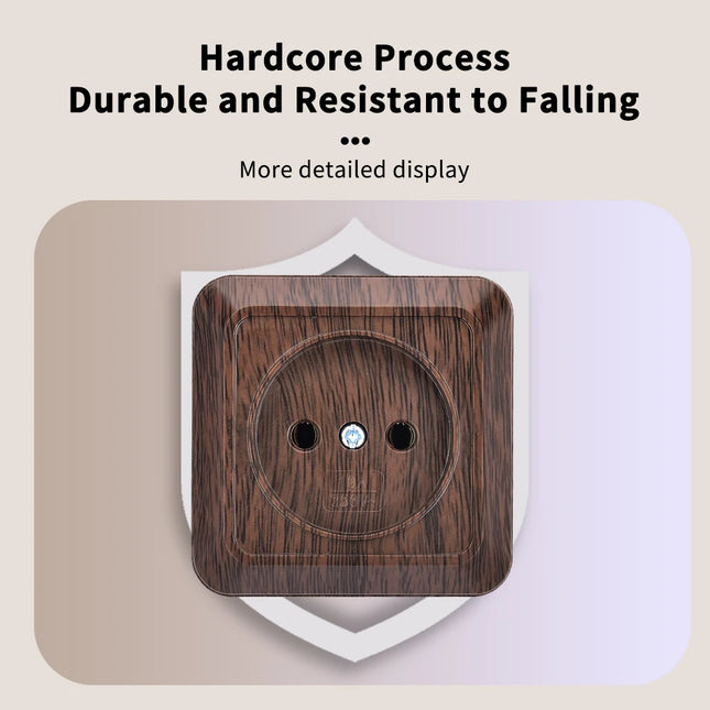 Enchufe de superficie sin toma de tierra efecto madera (uso interior/exterior con caja estanca)EnchufesHardware > Power & Electrical Supplies > Power Outlets & Sockets > Wall Outlets