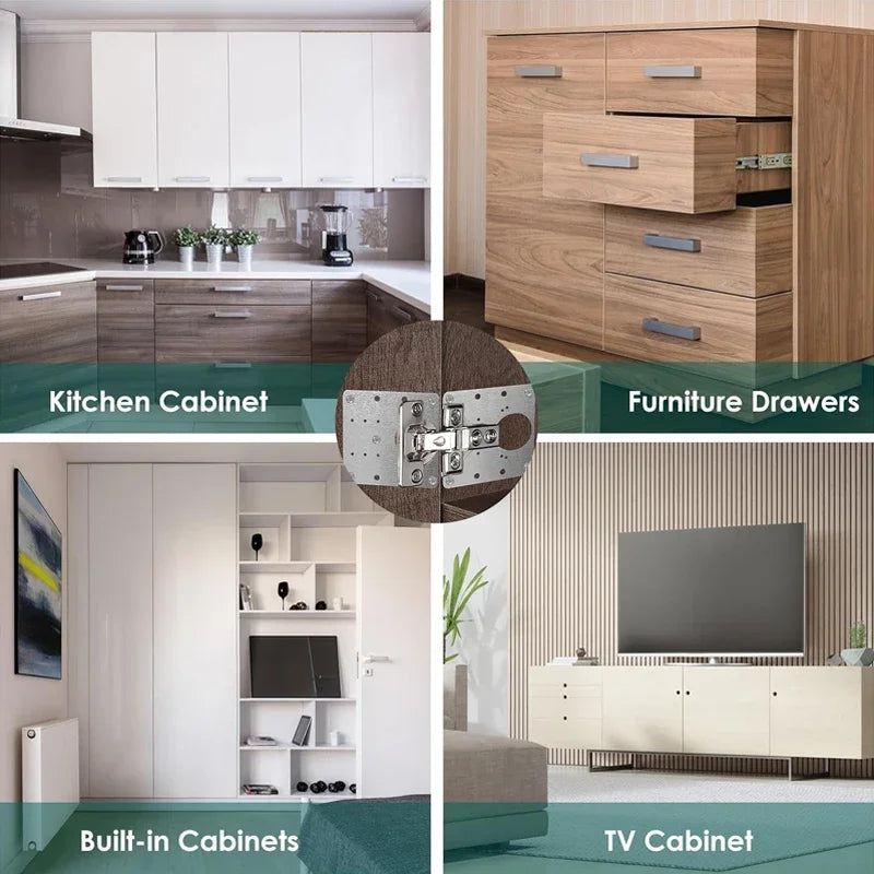 Placas de reparación para bisagras de armario · Acero inoxidable con tornillos · Kit de fijación planaBisagrasHardware > Hardware Accessories > Hinges