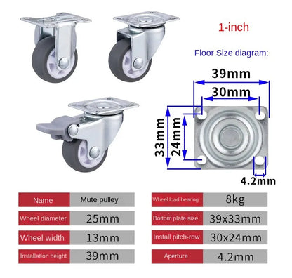 Roulettes de meubles 4 pièces