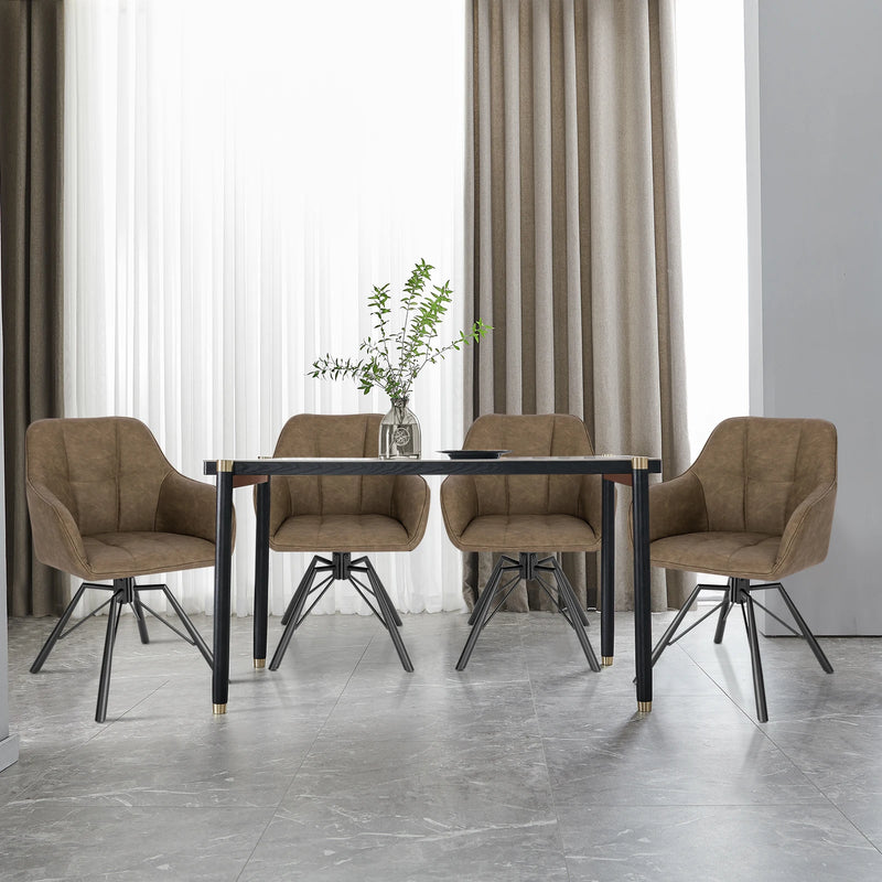 Set de 2 sillas giratorias de cuero con reposabrazos para comedorSillasFurniture > Chairs > Kitchen & Dining Room Chairs