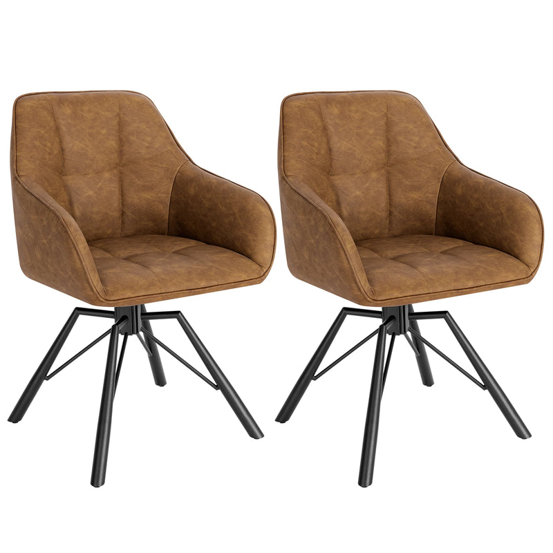 Set de 2 sillas giratorias de cuero con reposabrazos para comedorSillasFurniture > Chairs > Kitchen & Dining Room Chairs