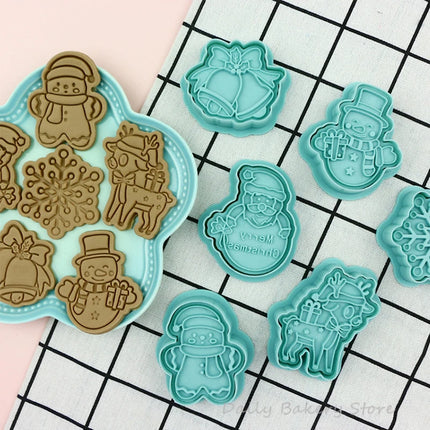 6pcs Christmas Cookie Stamping Mold