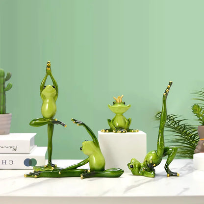 Figurines créatives de grenouilles en résine pour l'intérieur