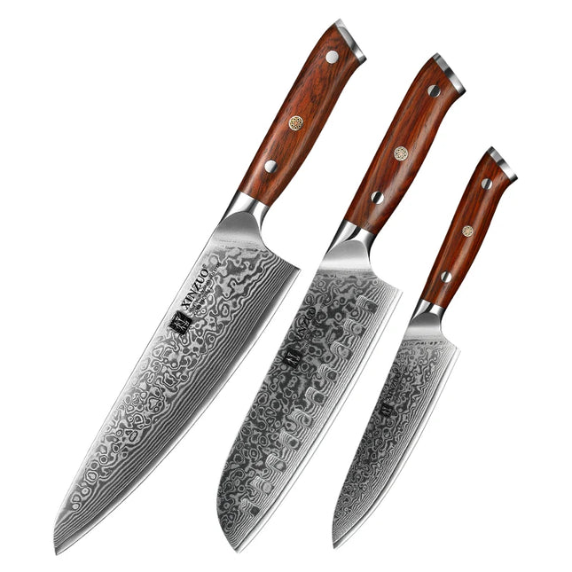 Juego de cuchillos de cocina 1-3 piezas, acero damasco 67 capas y mango de palisandroCuchillosHome & Garden > Kitchen & Dining > Kitchen Tools & Utensils > Kitchen Knives