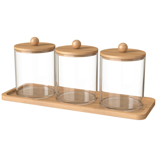 3-Piece Storage Kit with Bamboo Lids