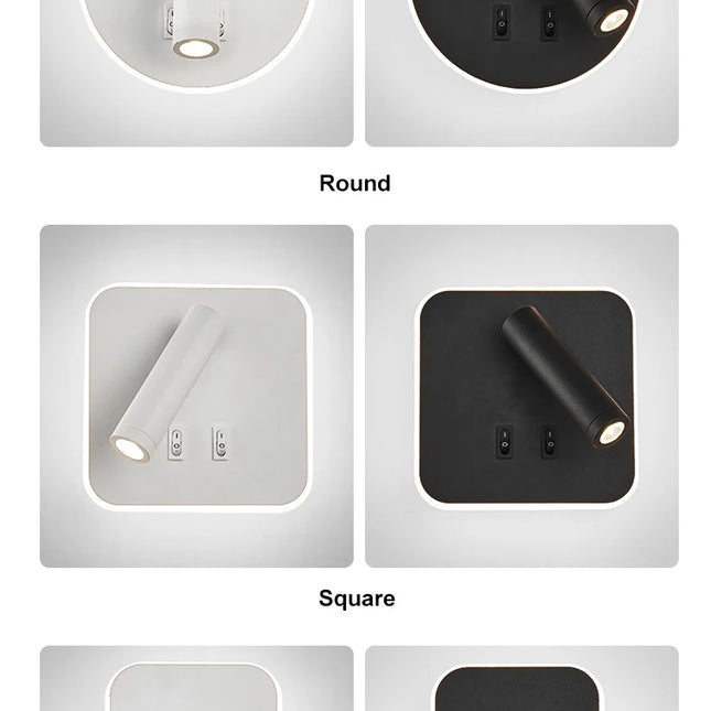 350º adjustable wall lamps with switch