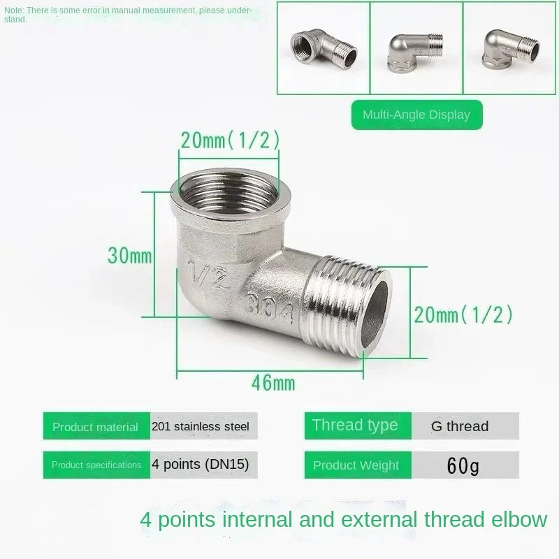 Codo en T de acero inoxidable DN20 a DN15 · Conector reductor para tuberías de agua a alta presiónAdaptadoresHardware > Plumbing > Plumbing Fittings & Supports > Pipe Adapters & Bushings > Adapters