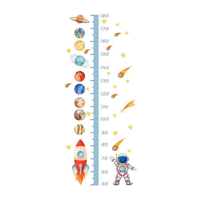 Sticker mural record de hauteur design astronaute