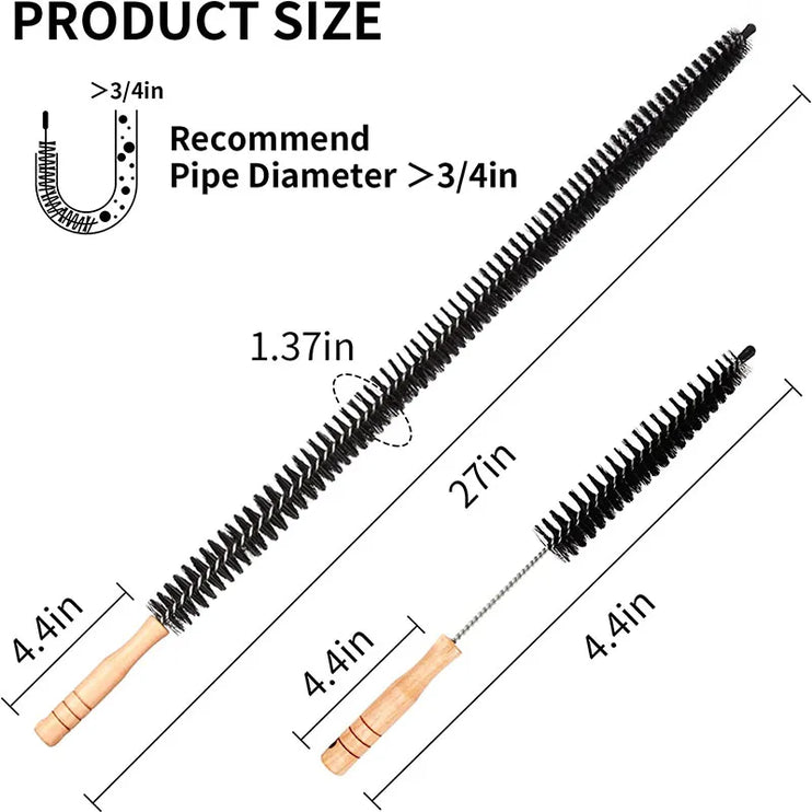 Flexible and long cleaning brush