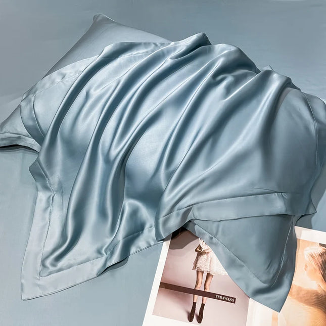 Silk effect pillowcases in solid and neutral colors