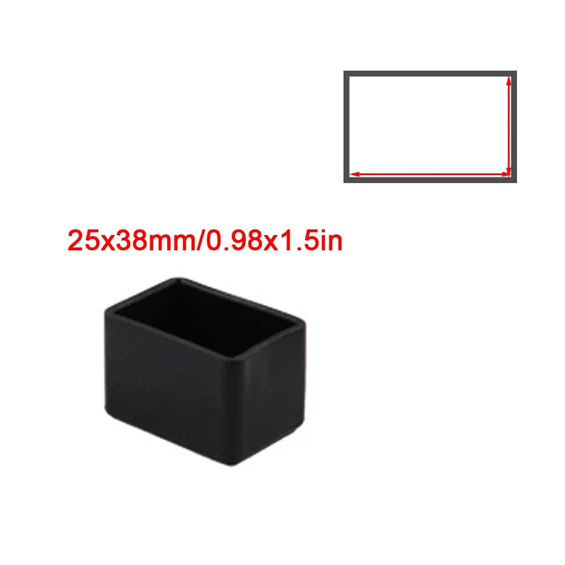 Conteras forma rectangular en negro para patas de mueblesProtectores para muebles