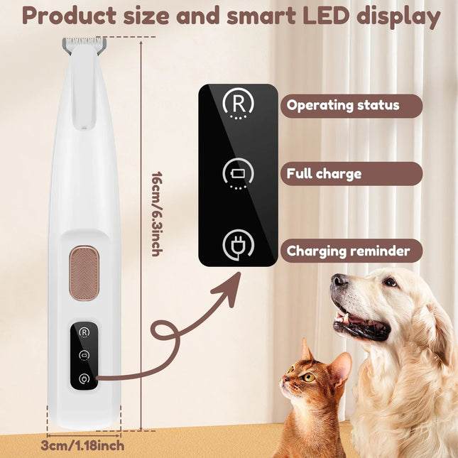 Tondeuse à poils d'animaux avec lumière LED