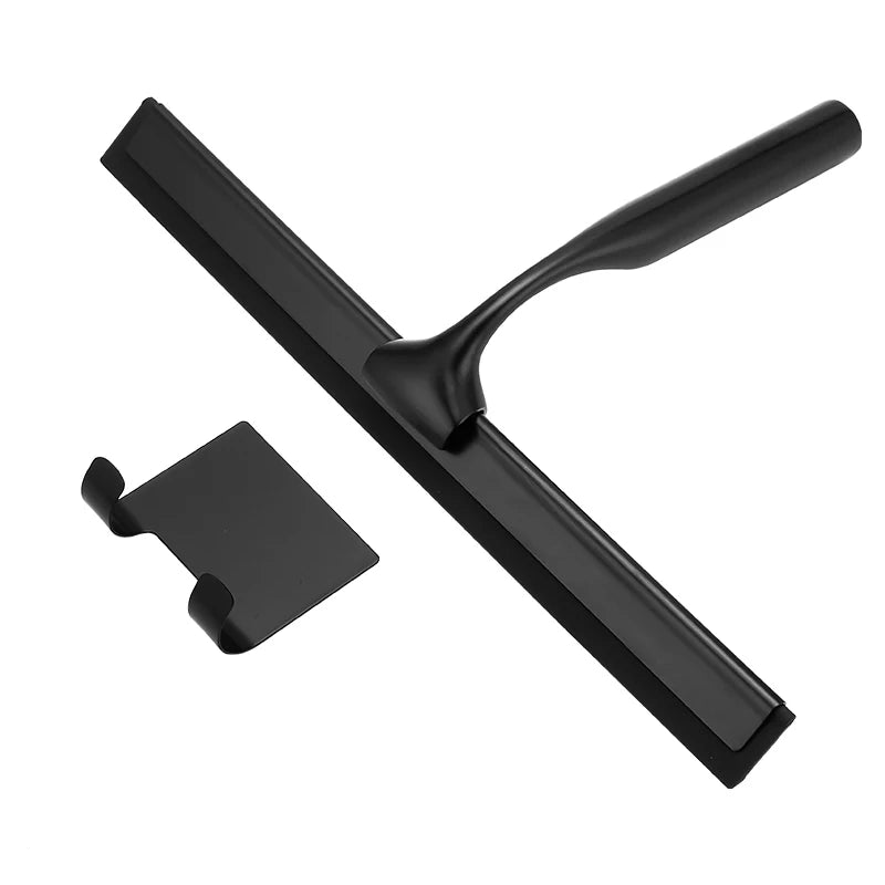 Escobilla de goma negra de 10", 12" o 14" | Raspador de ducha y ventanas de silicona con gancho, mango de acero inoxidableEscobillasHome & Garden > Household Supplies > Household Cleaning Supplies > Scrub Brushes