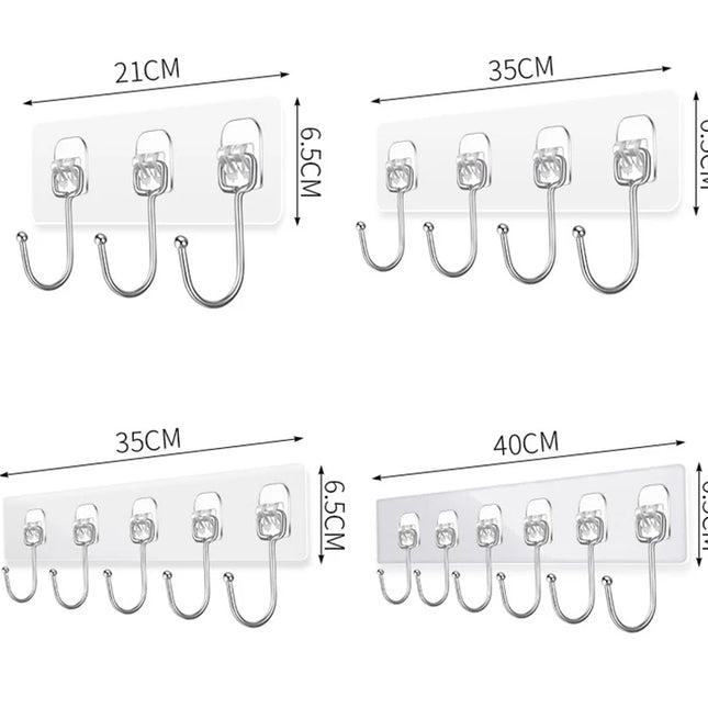 Crochets muraux adhésifs transparents