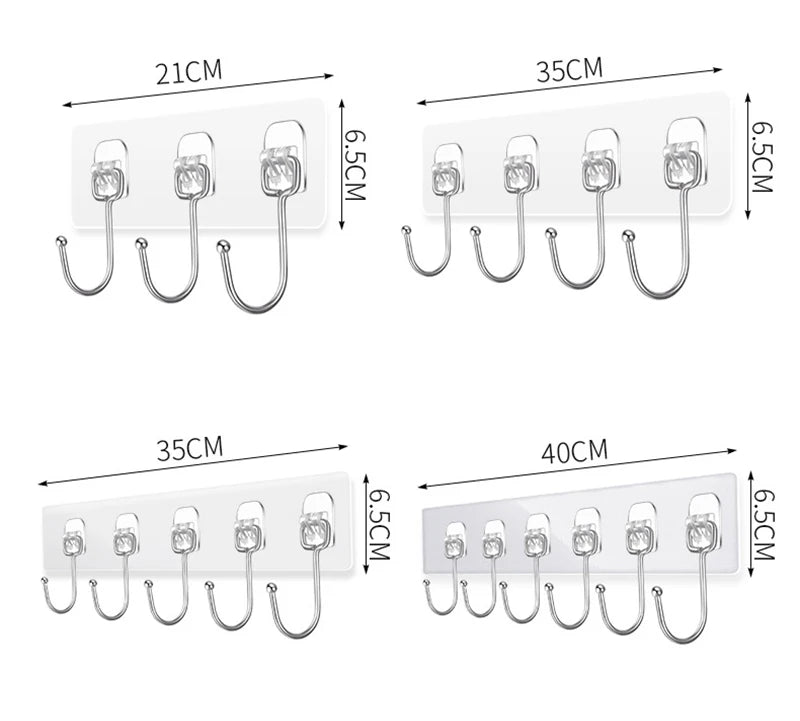 Ganchos de pared adhesivos transparentes