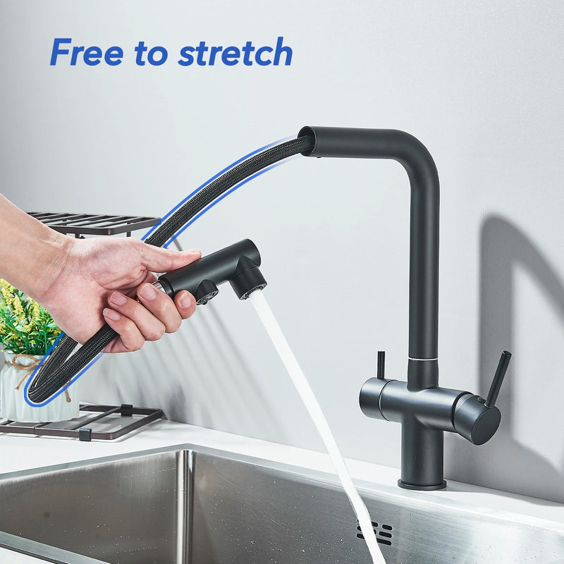 Grifo de cocina de filtración con mezcla de agua caliente y fríaGrifosHardware > Plumbing > Plumbing Fixtures > Faucets > Kitchen Sink Faucets