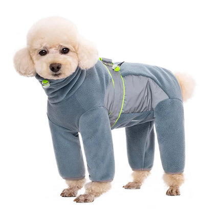 Reflective winter fleece pajamas for dogs