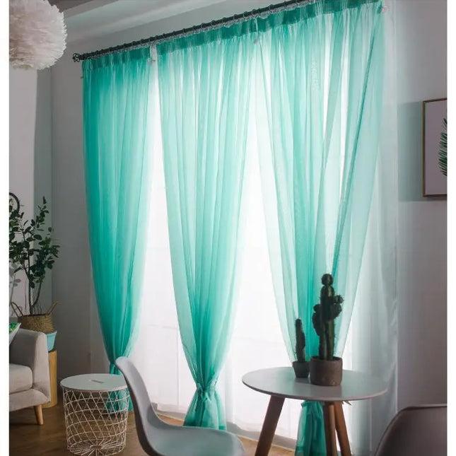 Solid colored transparent curtains