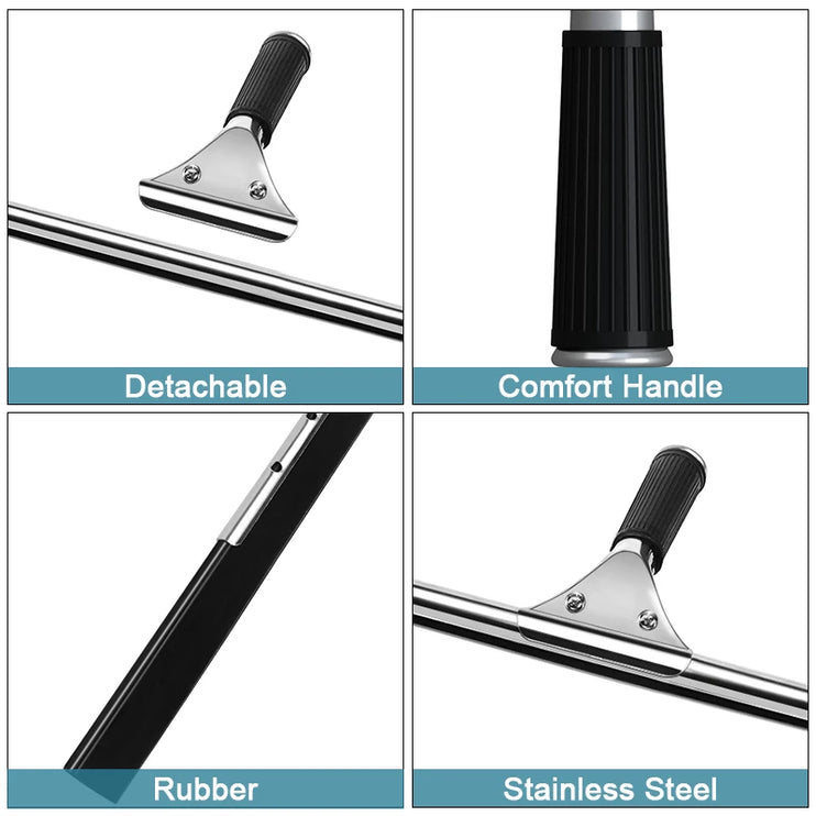 Rubber squeegee for cleaning glass and windows