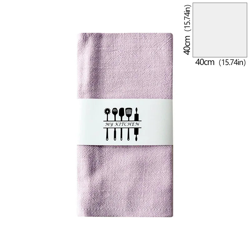 Servilleta de mezcla de algodón y lino de color sólido 40x40cmServilletas