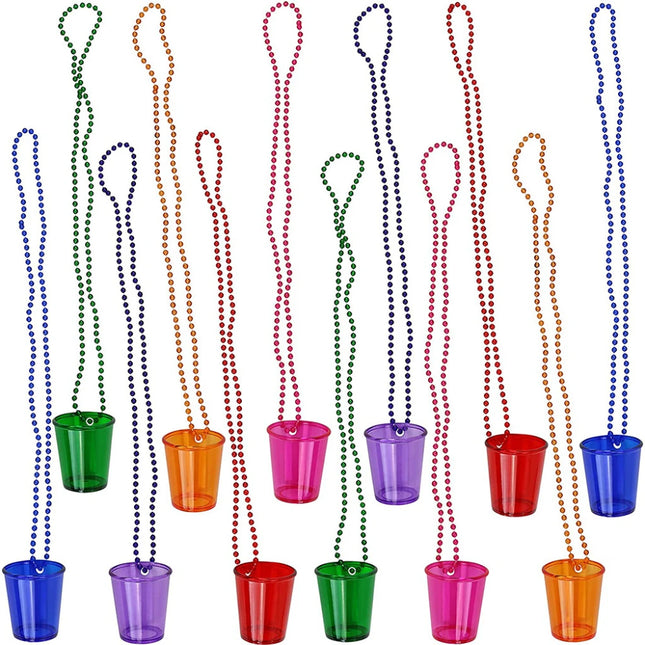 Set of 12 shot glasses with necklace