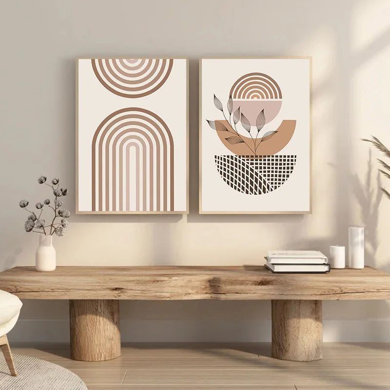 Impresión en lienzo abstracta boho con diseño a rayasCuadrosHome & Garden > Decor > Artwork > Posters, Prints, & Visual Artwork > Visual Artwork