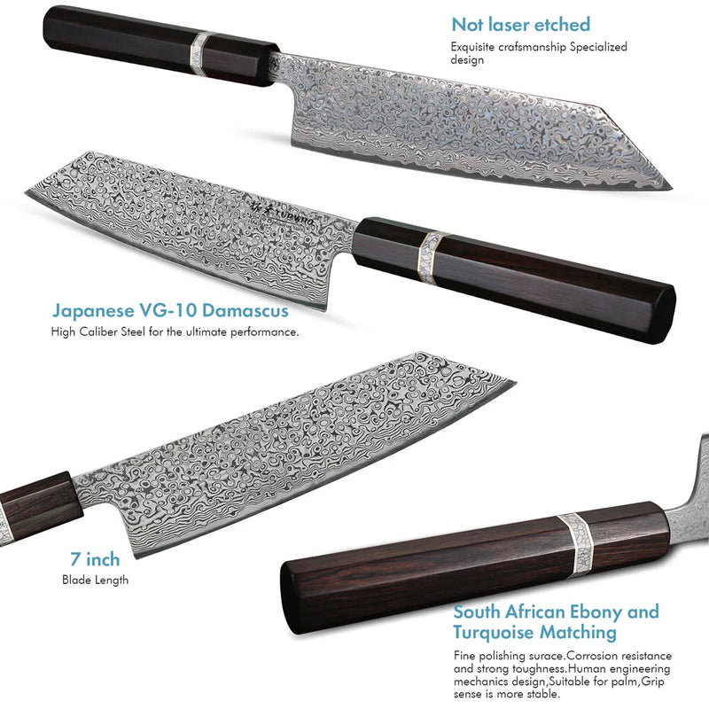 Cuchillo kiritsuke japonés de 7 pulgadas de acero Damasco forjado a manoCuchillosHome & Garden > Kitchen & Dining > Kitchen Tools & Utensils > Kitchen Knives