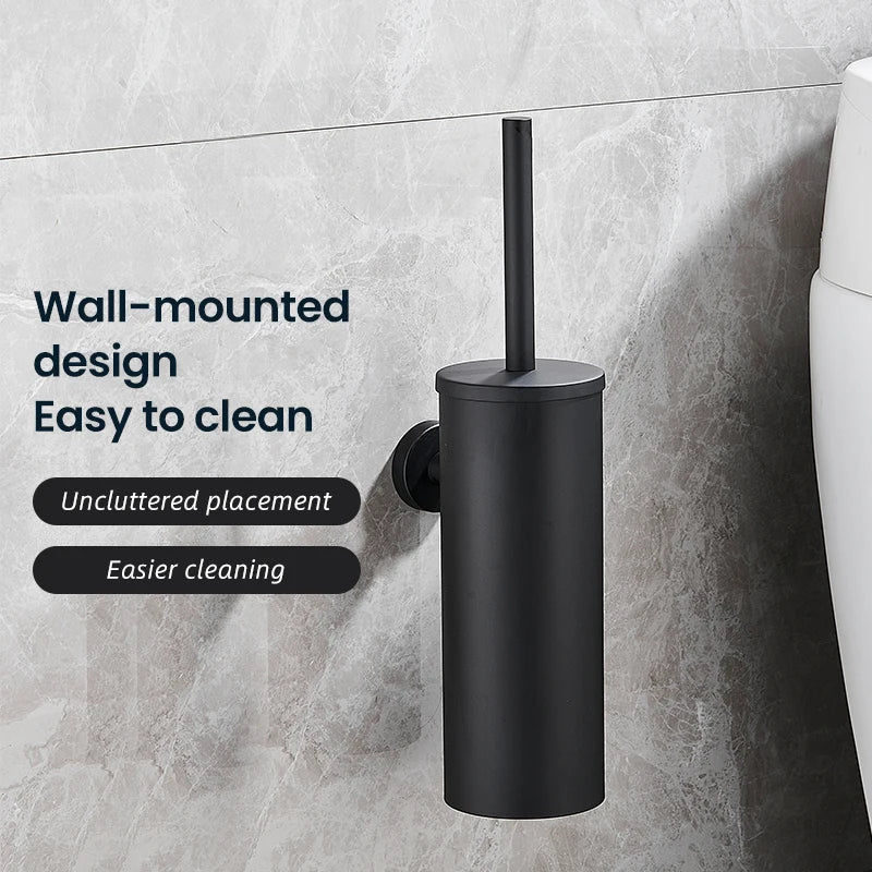 Escobillero de baño de acero inoxidable | mural o de suelo, mango largo y vaso cerrado (FR07)EscobillasHome & Garden > Bathroom Accessories > Toilet Brushes & Holders > Toilet Brushes