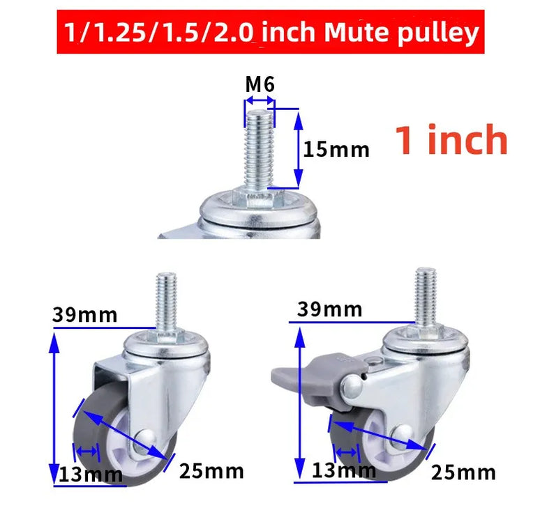 4 Piece Furniture Casters