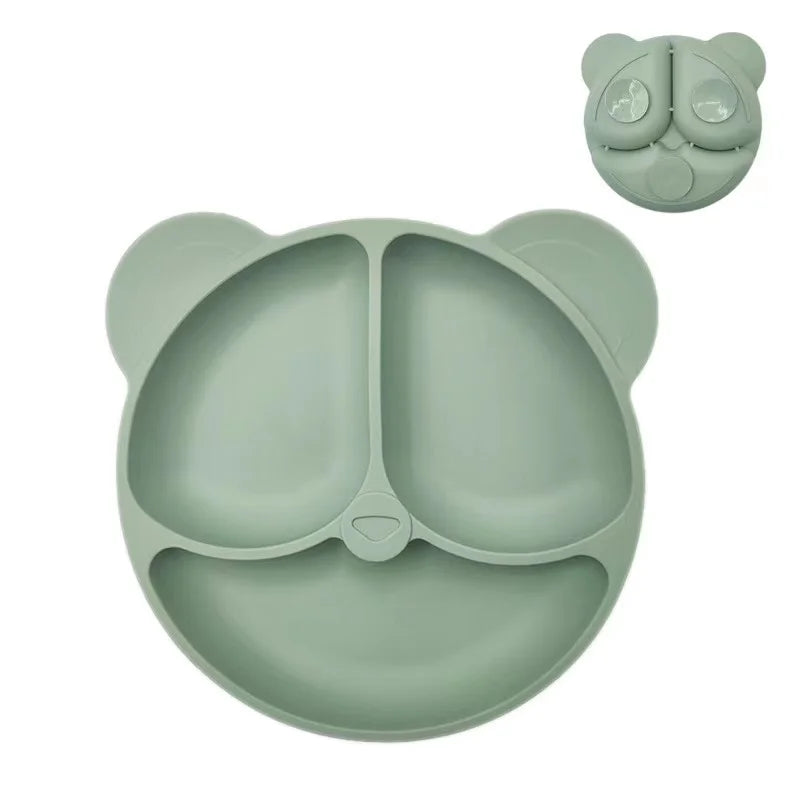 Plato de silicona con forma de oso seguro para bebés con ventosa de aprendizajePlatos infantilesBaby & Toddler > Nursing & Feeding > Feeding Essentials > Feeding Plates