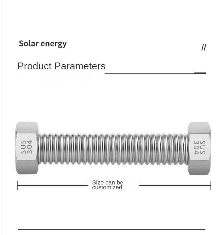 Manguera DN25 de acero inoxidable 304 – Tubo metálico flexible a prueba de explosiones para agua fría y caliente, alta presiónManguerasHardware > Plumbing > Plumbing Hoses & Supply Lines